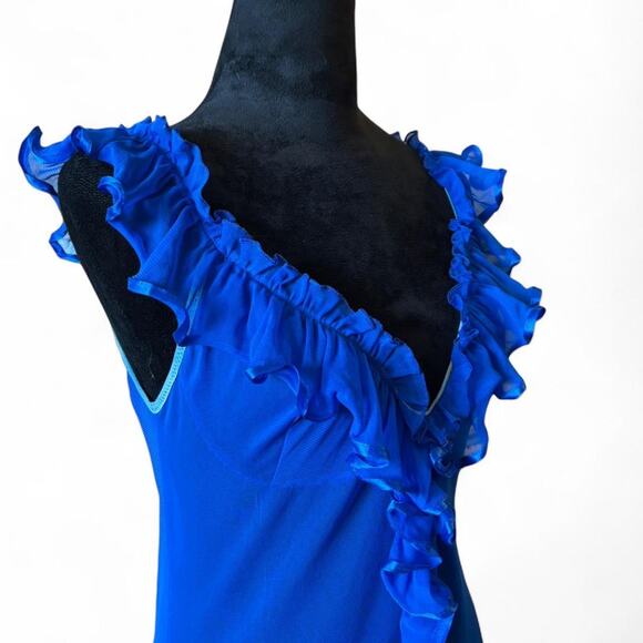 Royal Blue Ruffle Mesh Dress S–L Fairycore Maximalist - Picture 4 of 8